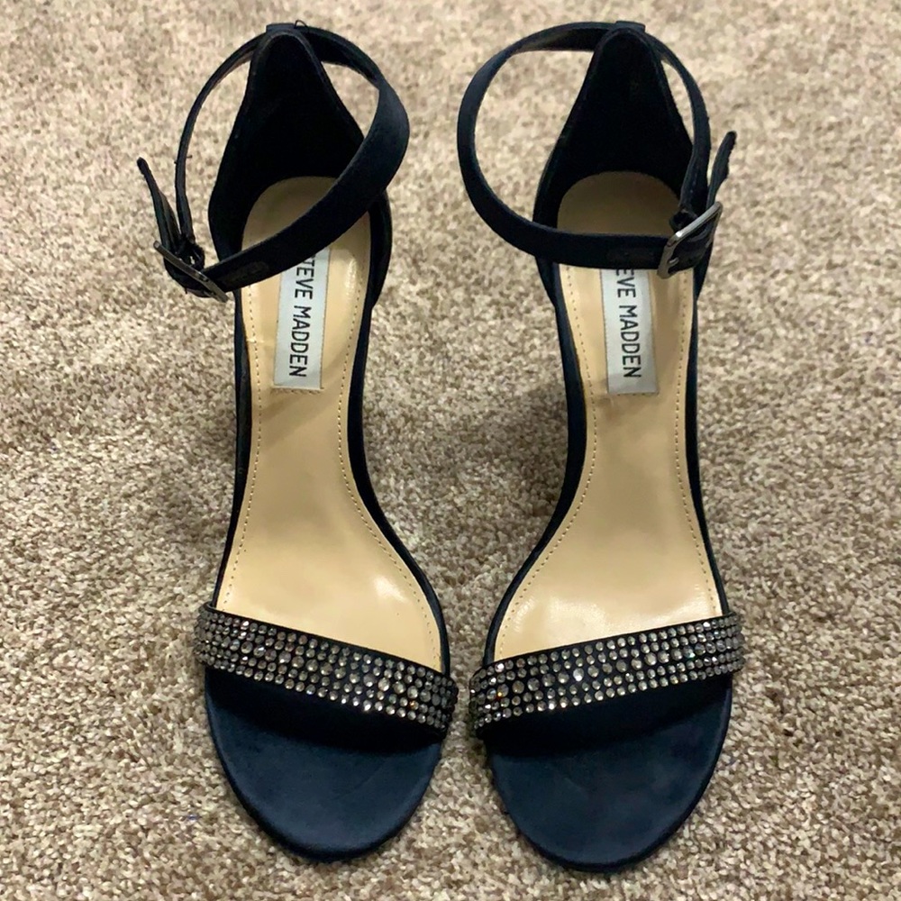 Steve Madden open-toe rhinestone heels